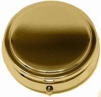 Shiny Gold Circle - Pocket Purse Portable Travel Pill Box & Medicine Organizer (3 Compartments)