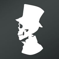Skull with Top Hat Vinyl Decal Sticker | Cars Trucks Vans Walls Laptops Cups | White | 5.5 X 3.1 Inch | KCD1695