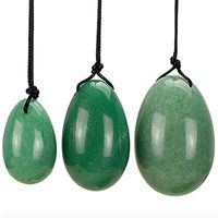 Vaginal Massage Stone,3Pcs Natural Green Aventurine Jade Egg for Kegel Exercise Pelvic Floor Muscle Vaginal Exerciser Drilled Yoni Egg Ben Wa Ball
