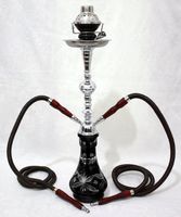 2 Hose Hookah Shisha Pipe 23 BLACK ONYX for Narghile Smoking + Two Hooka Hoses by Hookah4sale 2-Hose
