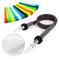 REANICE Hookah Accessories Set Single Hookah Hose, 50 Hookah Tips and 50 Pre-Punched Aluminum Foil Covers with Holes