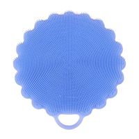 Hot ! ღ Ninasill ღ Silicone Dish Washing Sponge Scrubber Kitchen Cleaning antibacterial Tool (Blue 1)