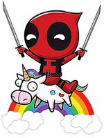 THELITTLESTICKER Deadpool and The Unicorn, Stickers for Car, Motorcycle, Scooter, Computer, Laptop, PC, Game Console