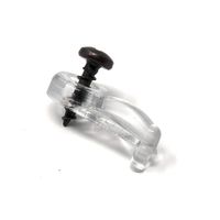 Clear Glass Cabinet Panel Retainer Clips with Screws (25 Pack, 1/8 Inch Offset)