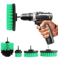 Electric Drill Brush Floor Carpet Brush Glass Cleaning Polishing Brush All Purpose Power Scrubber Cleaning Kit (Green 4 piece)