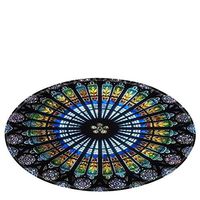 Meidexian888 Notre Dame Glass Window Elements Blanket Round Bathroom Carpet 120cm (H)