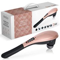 OVELY Handheld Massager - Neck and Back, Shoulder, Leg and Foot Massage Full Cordless Deep Tissue Body Massage for Cellulite, Muscle Pain Relief - Powerful Portable, Rechargeable, Electric Machine