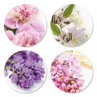 Serenity Floral Stickers- Set of 24 Round Evelope Seals