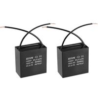 uxcell CBB61 Run Capacitor 450V AC 20uF 2 Wires Metallized Polypropylene Film Capacitors for Ceiling Fan 2pcs