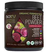 SoTru Beet Root Powder - 180 Grams - 100% Whole Fermented Beet Root, Supports Active Lifestyle & Optimal Nitric Oxide Function - Non-GMO, Vegan, Gluten-Free - 30 Servings