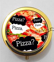 BlackKey Pizza Pizza 3-Compartment Decorative Pocket Gift Box Case Organizer for Pill, Color 2-1037