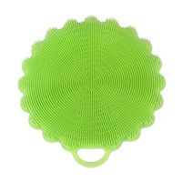 Hot ! ღ Ninasill ღ Silicone Dish Washing Sponge Scrubber Kitchen Cleaning antibacterial Tool (Green)