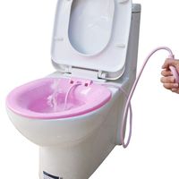 NANANA Squatting Avoid Hip Bath Tub for Pregnant Women, Personal Care Washing Bowl Toilet, Ideal for Travel, 400X380x140mm,PinkA