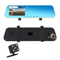 Eagle Eye Car Dash Cam Rear View Mirror Dual Lens Front and Rear Camera Backup Reverse Camera Parking Assistant 4.3" 1080P Screen Night Vision