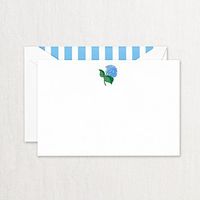 Crane & Co. Engraved Blue Hydrangea Correspondence Cards- Pack of 20 Cards