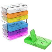 Daily Pill Organizer- 7 Day Weekly Compact Prescription and Vitamin Organizers- 4 Times a Day Breakfast, Lunch, Dinner, and Bedtime by Everyday Home