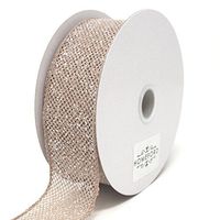 Homeford Frosted Net Wired Ribbon, 10 Yards (Tan, 1-1/2-Inch)