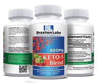 Braxton Labs Keto-5 Blend 650mg 60 Vegetable Capsules, Non GMO, Vegan Friendly Made in The USA
