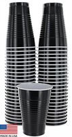 Amcrate Black Colored 12-Ounce Disposable Plastic Party Cups - Ideal for Weddings, Party’s, Birthdays, Dinners, Lunch’s. (Pack of 50)