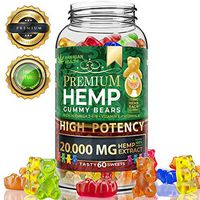 Hemp Gummies Premium 20,000 Mg High Potency - 150 Mg Per Fruity Gummy Bear with Hemp Oil | Natural Hemp Candy Supplements for Pain, Anxiety, Stress & Inflammation Relief | Promotes Sleep & Calm Mood