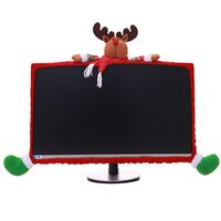 Orgrimmar Christmas Computer Monitor Cover for 19" - 27" Screen Dustproof Santa Claus TV Screen Protector for Home Mall Office Photography Christmas New Year