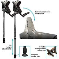 smartCRUTCH Performance Series Forearm Crutch with Premium Spring Loaded Flextip, 15-90 Degree Rotation - 2 Adult Ergonomic Adjustable Walking Aids - Small, Birch Bark