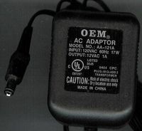 OEM AC Adaptor AA-121A (Output: 12VAC 1A)