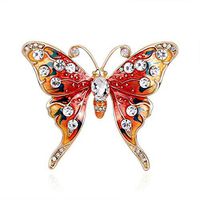 Attractive Rhinestone Butterfly Shape Brooch Pin Fashion Jewelry For Women Gift Creation Beauty Girls Woman Jewerly Cheap Design Style Delicate Elegant