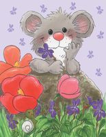 Suzy's Note Card Collection Stationery, Herkimer with Flowers - 10868