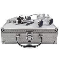 3.5X Magnification Binocular Loupe Magnifier with Headlight LED Light Medical Loupe Lamp (Silver)
