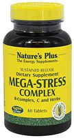 NaturesPlus Mega-Stress Complex, Sustained Release - 60 Vegetarian Tablets - B Complex, Vitamin C Stress Relief Supplement, Chamomile & Herbs for Natural Calm - Gluten-Free - 60 Servings