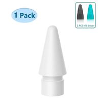 KeyEntre Replacement Tip Compatible with Apple Pencil, [1-Pack] Nib Replacement 2 PCS Nib Cover Compatible with iPad Pro 10.5 inch 12.9 inch 9.7 inch Apple Pencil 1/2 Apple Pencil Accessories, White