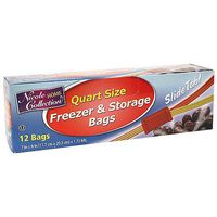Nicole Home Collection Slide Freezer Storage Bag, Quart size, 12 count per box