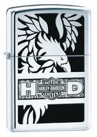 Zippo Harley-Davidson Full Face Eagle Lighter (Silver, 5 1/2 x 3 1/2 cm)