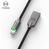 Smart LED 6FT/1.8M Auto Disconnect nylon Braided Sync Charge USB Data Cable Compatible iPhone 7/7 Plus, 6/6 Plus, 6s/6s Plus, 5s/5c/5, iPad Pro/Air 2,iPad mini 4/3/2,iPod (6FT Dark Gray)