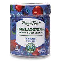 MegaFood, Melatonin Berry Good Sleep Gummies, Soft Chew Supplement to Support Relaxation, Gluten Free, Vegan, 90 Gummies (45 Servings)