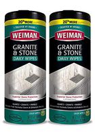 Weiman Granite Cleaner and Polish - 2 Pack - 30 Wipes - For Granite Marble Soapstone Quartz Quartzite Slate Limestone Corian Laminate Tile Countertop and More