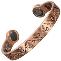Pure Copper Magnetic Bracelet Magnetic Therapy Pain Relief Bracelet Bracket Powerful Magnets Arthritis Bangle Healing Bracelet Unisex Gift Boxed – HPU (L: Wrist 7.6-8.75"/19.5-22.5cm)