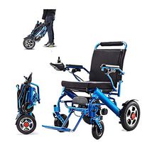 Lightweight Folding Carry Electric Wheelchairs, Durable Wheelchair, Safe and Easy for Added Comfort Driving, Blue,Blue