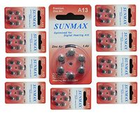 Sunmax 60 X Hearing Aid Batteries A13 13A Za13 13 Pr48