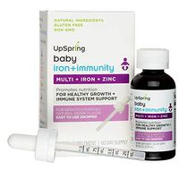 UpSpring Multivitamin Plus Iron Supplement for Babies, Toddlers and Kids with Easy to Use Dropper, Natural Grape Flavor with No Artificial Dyes, Colors or Flavors