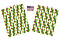 Made in USA! 100 Country Flag 1.5" x 1" Self Adhesive World Flag Scrapbook Stickers, Two Sheets of 50, 100 International Sticker Decal Flags Total (Togo)