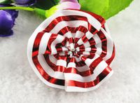 50pcs Ribbon Flowers Wedding Sewing Appliques Deco Handmade Crafts (Red)