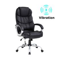 Massage Office Chair 250Lbs Ergonomic High Back PU Leather Rolling Swivel Executive Computer Desk Chair with Lumbar Support Headrest Armrest for Study Home Meeting Room