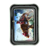 Windproof Refillable Oil Lighter with Tin Gift Box Anime Design-003