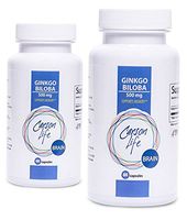 CARSON LIFE Ginkgo Biloba Capsules - 2 Pack, 60 Capsules Each - 500 Mg Supplement for Brain Support, Cognitive Speed, Focus, Energy, Memory & Clarity - Made in The USA (2 Pack)