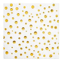Crisky Gold Dot Napkins Disposable Cocktail Cake Dessert Beverage Napkins for Gold Theme Wedding Bridal Shower Engagement Holiday Essential Party Decorations,Gold Foil, 50 count, 3-ply, 9.8"x9.8"