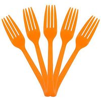 JAM PAPER Premium Utensils Party Pack - Plastic Forks - Orange - 48 Disposable Forks/Pack