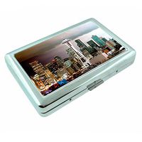 Washington Seattle USA Monuments S10 Silver Cigarette Case Metal Wallet Id Holder 4" X 2.75" RFID Protection