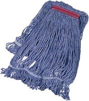 AmazonBasics Loop-End Synthetic Mop Head, 1.25-Inch Headband, Large, Blue - 6-Pack (Renewed)